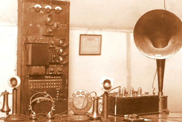 The Studio of the First KFUO Broadcast in 1924
