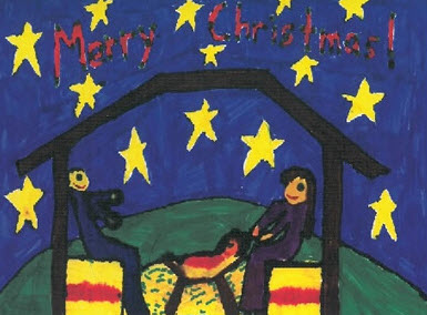 "Christmas Stars" Designed by Noah, 4th Grade,  St. John's Lutheran School, Red Bud, IL