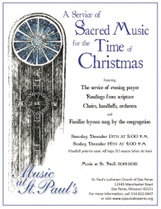 Service of Sacred Music for the Time of Christmas at St. Paul's Des Peres 