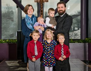 A group photograph of the Askins family at The Lutheran ChurchñMissouri Synod International Center chapel on Monday, March 2, 2015, in Kirkwood, Mo. LCMS Communications/Erik M. Lunsford
