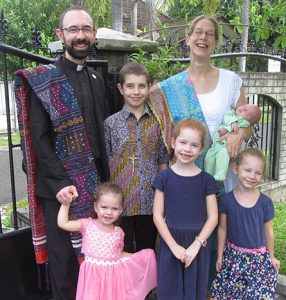 Rev. Charles Ferry and his family in Indonesia.