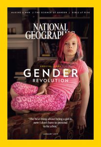 ROBIN HAMMOND/NATIONAL GEOGRAPHIC Avery Jackson, 9, covers the subscriber’s edition of National Geographic’s “Gender Revolution” issue in January.