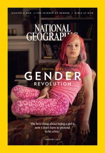 ROBIN HAMMOND/NATIONAL GEOGRAPHIC Avery Jackson, 9, covers the subscriber’s edition of National Geographic’s “Gender Revolution” issue in January. 