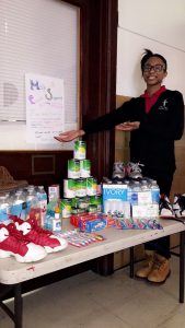 Sanai Davis and supplies for her Perryville Supply Drive, supporting victims of the March 2017 Perryville Tornado.