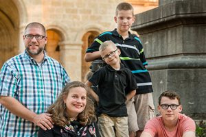 Portrait photograph of the Rev. Joel and Clarion Fritsche, along with their children Andrei, Sergei and Slav in Santo Domingo, Dominican Republic, on Sunday, March 19, 2017. LCMS Communications/Erik M. Lunsford