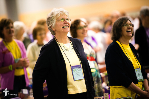 Martha Moyer participates in the 36th Biennial Convention of the Lutheran Women's Missionary League on Friday, June 26, 2015, at the Iowa Events Center in Des Moines, Iowa. LCMS Communications/Erik M. Lunsford