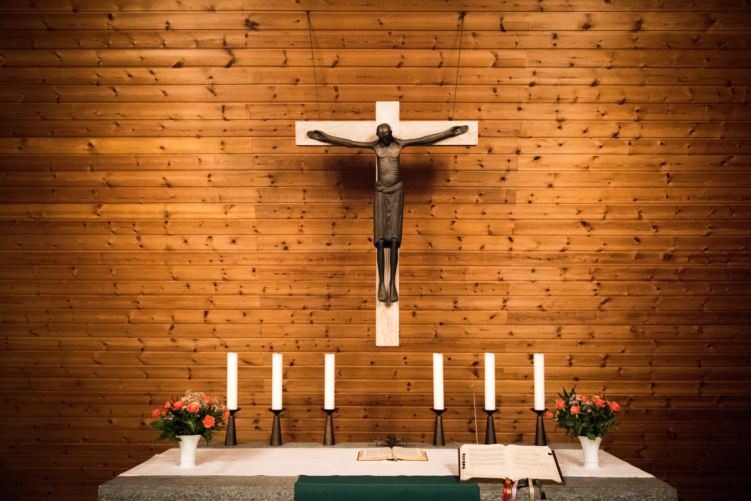 The crucifix at Paul-Gerhardt Gemeinde, a SELK Lutheran church in Braunschweig, Germany, on Thursday, Nov. 12, 2015. LCMS Communications/Erik M. Lunsford