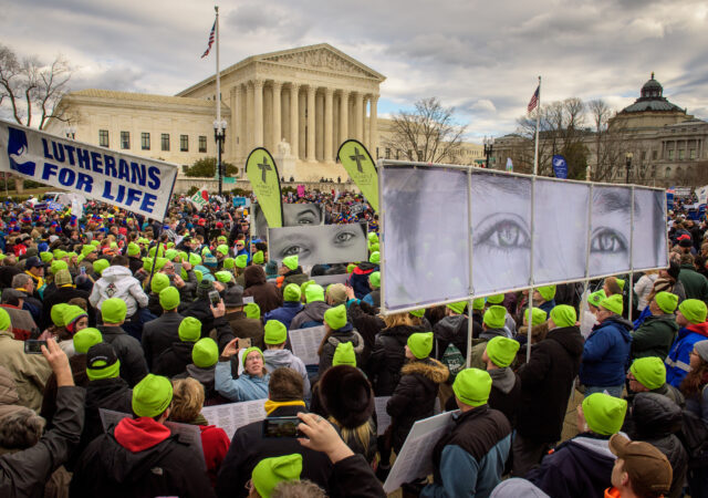 Lutherans gather in front of the U.S. Supreme Court following the March for Life 2017 on Friday, Jan. 27, 2017, in Washington, D.C. LCMS Communications/Erik M. Lunsford