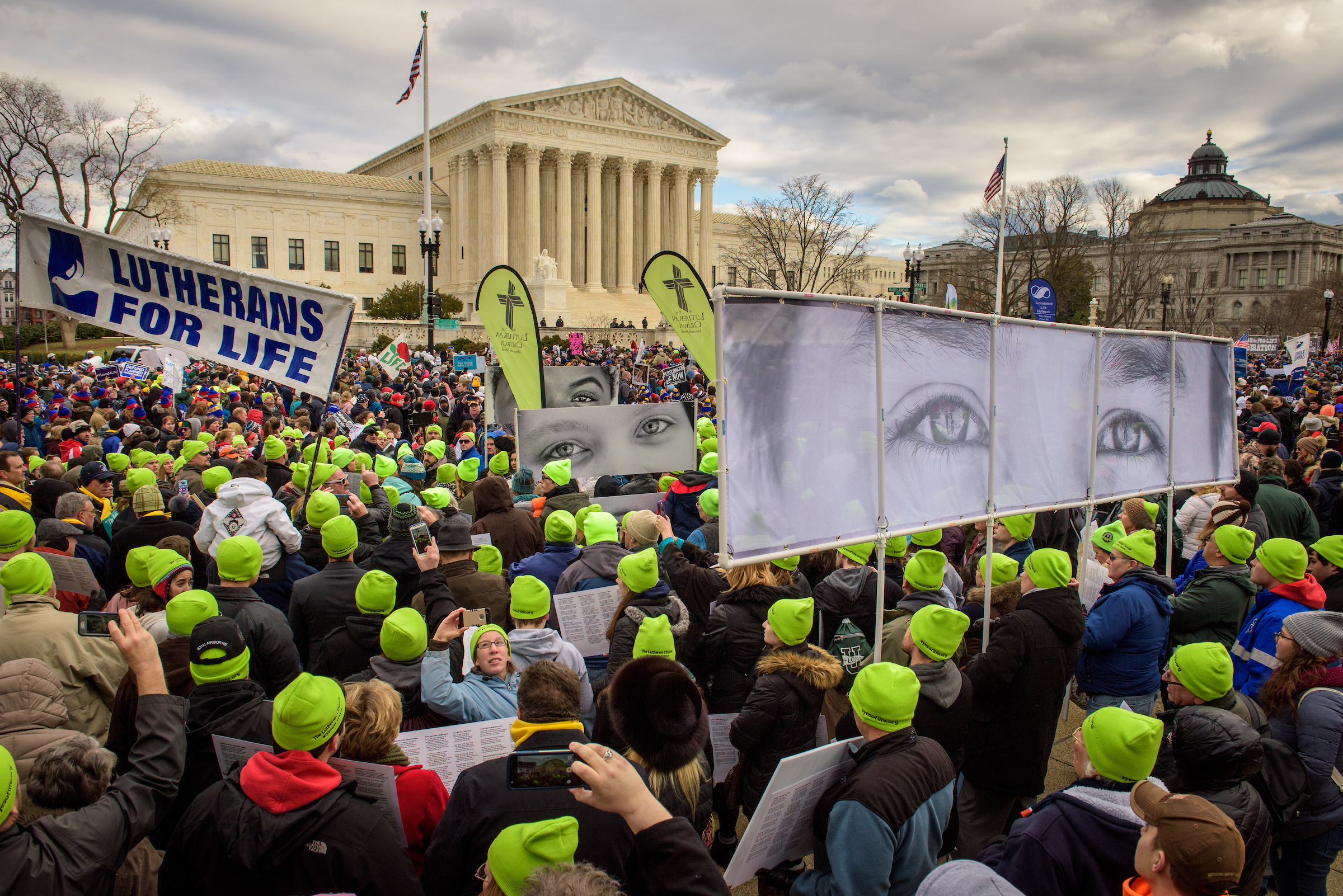 Lutherans gather in front of the U.S. Supreme Court following the March for Life 2017 on Friday, Jan. 27, 2017, in Washington, D.C. LCMS Communications/Erik M. Lunsford