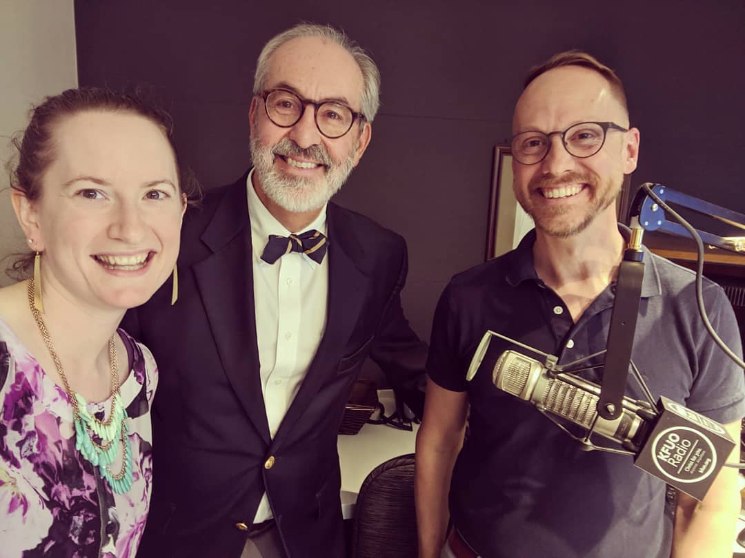 Sarah Gulseth, Dr. Arthur Just, and Andy Bates in Studio E.