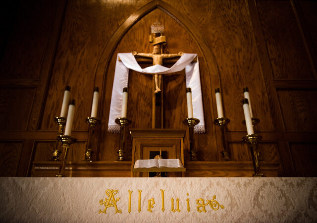 The altar of St. John's Lutheran Church, Conover, N.C, on Friday, April 21, 2017. LCMS Communications/Erik M. Lunsford