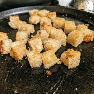 Fried croutons.