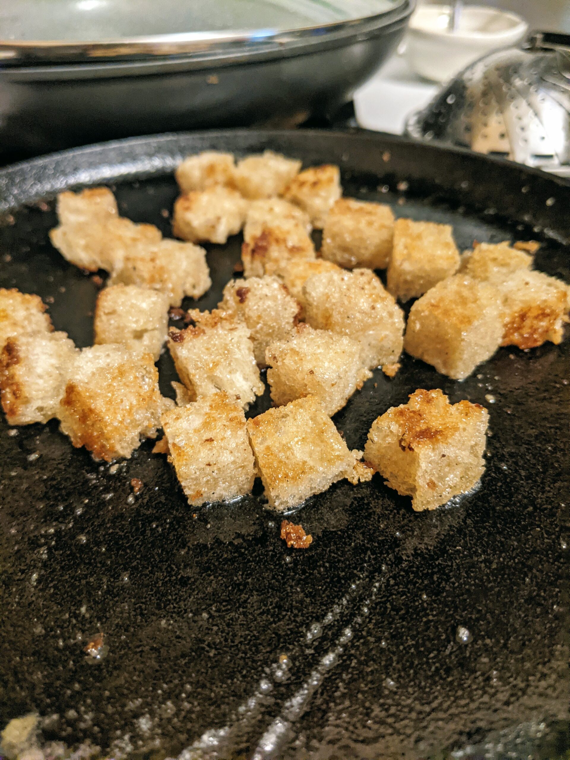 Fried croutons.
