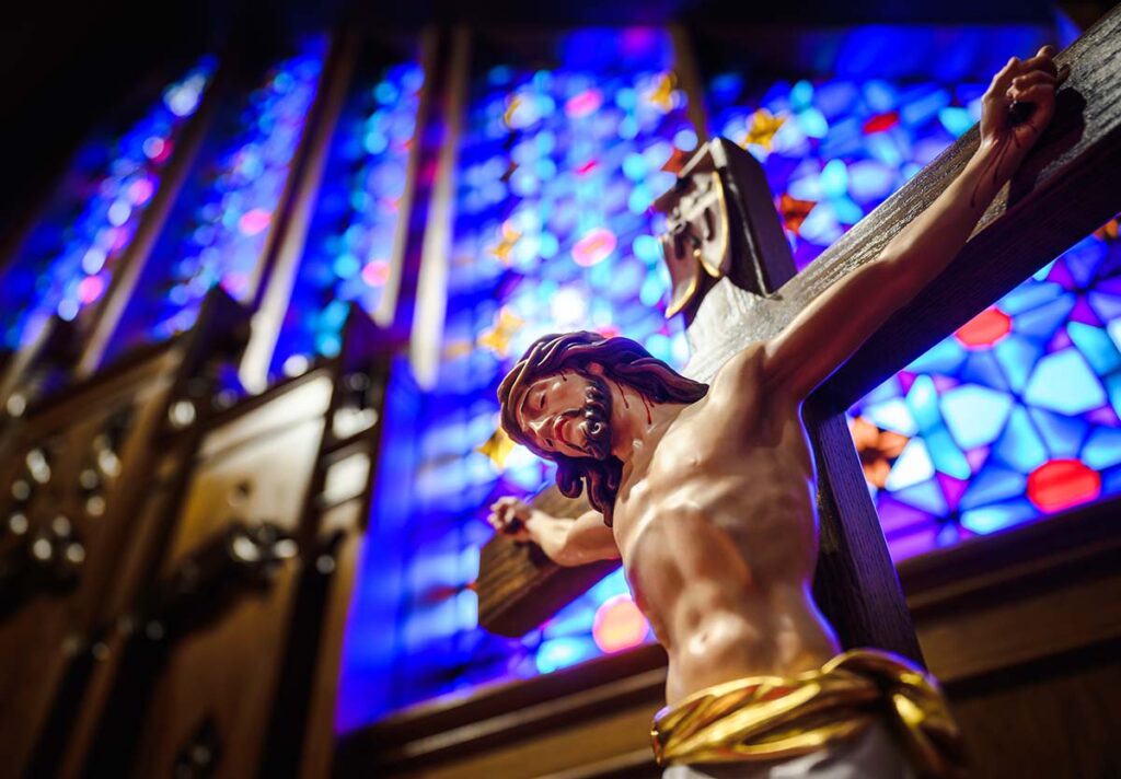 The crucifix on Tuesday, Jan. 10, 2023, at Mount Calvary Lutheran Church in Omaha, Neb. LCMS Communications/Erik M. Lunsford