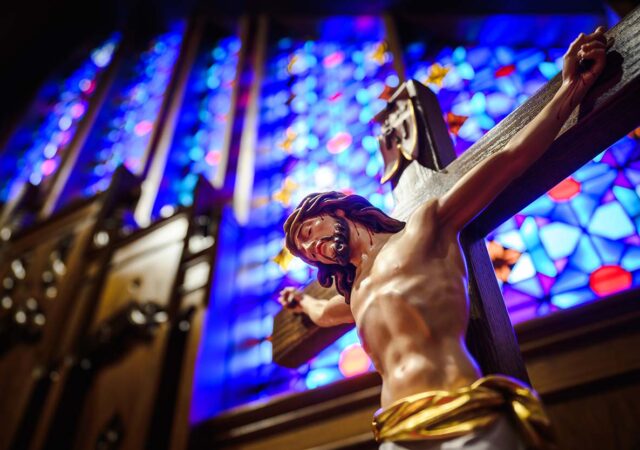 The crucifix on Tuesday, Jan. 10, 2023, at Mount Calvary Lutheran Church in Omaha, Neb. LCMS Communications/Erik M. Lunsford